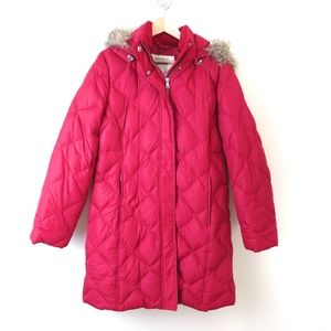 Eddie Bauer Red Goose Down Hooded Puffer Parker (700 Fill Power)